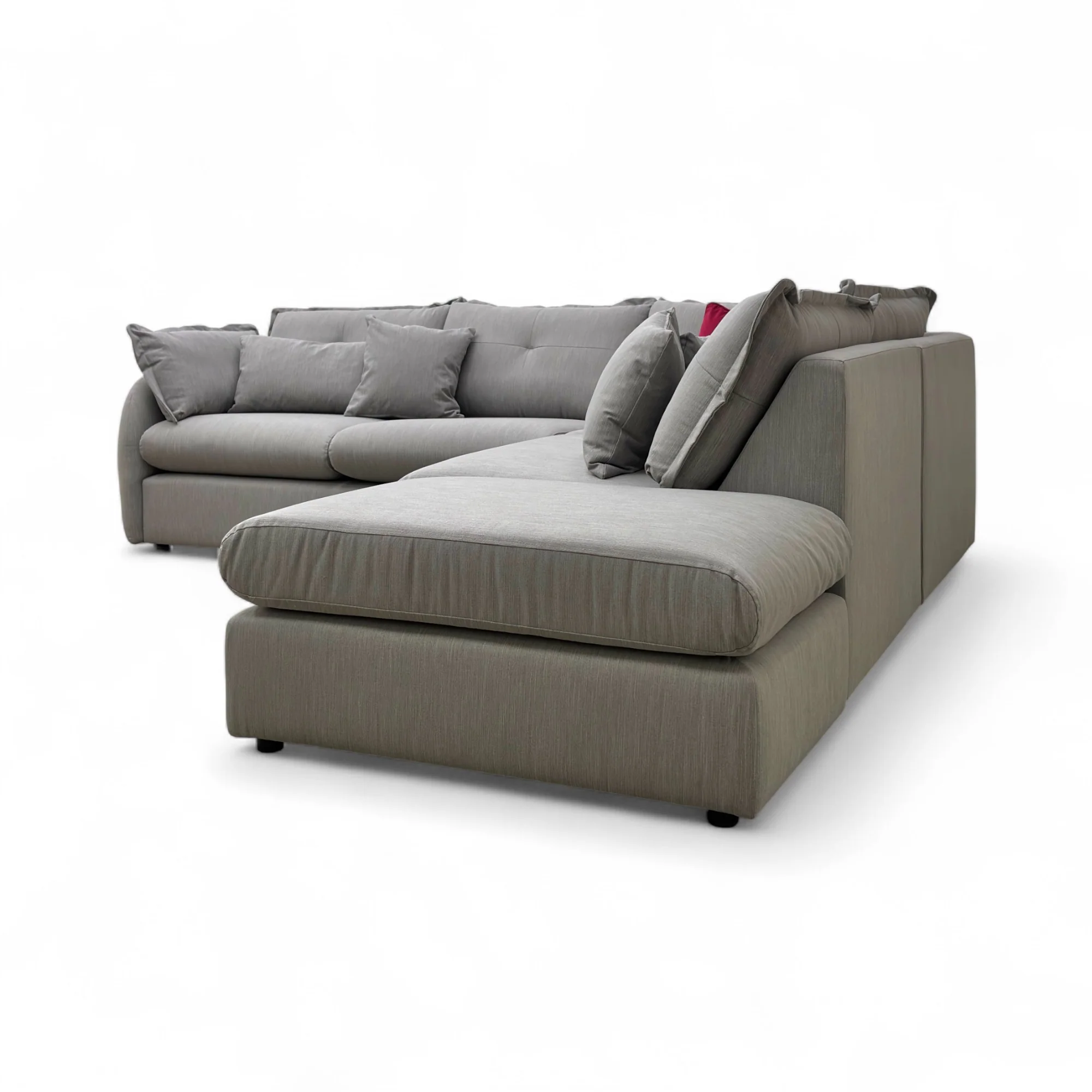 'Portobello' Fossil Waldo Linen Fabric 3 Corner 1 Open End Chaise Sofa - Image 5