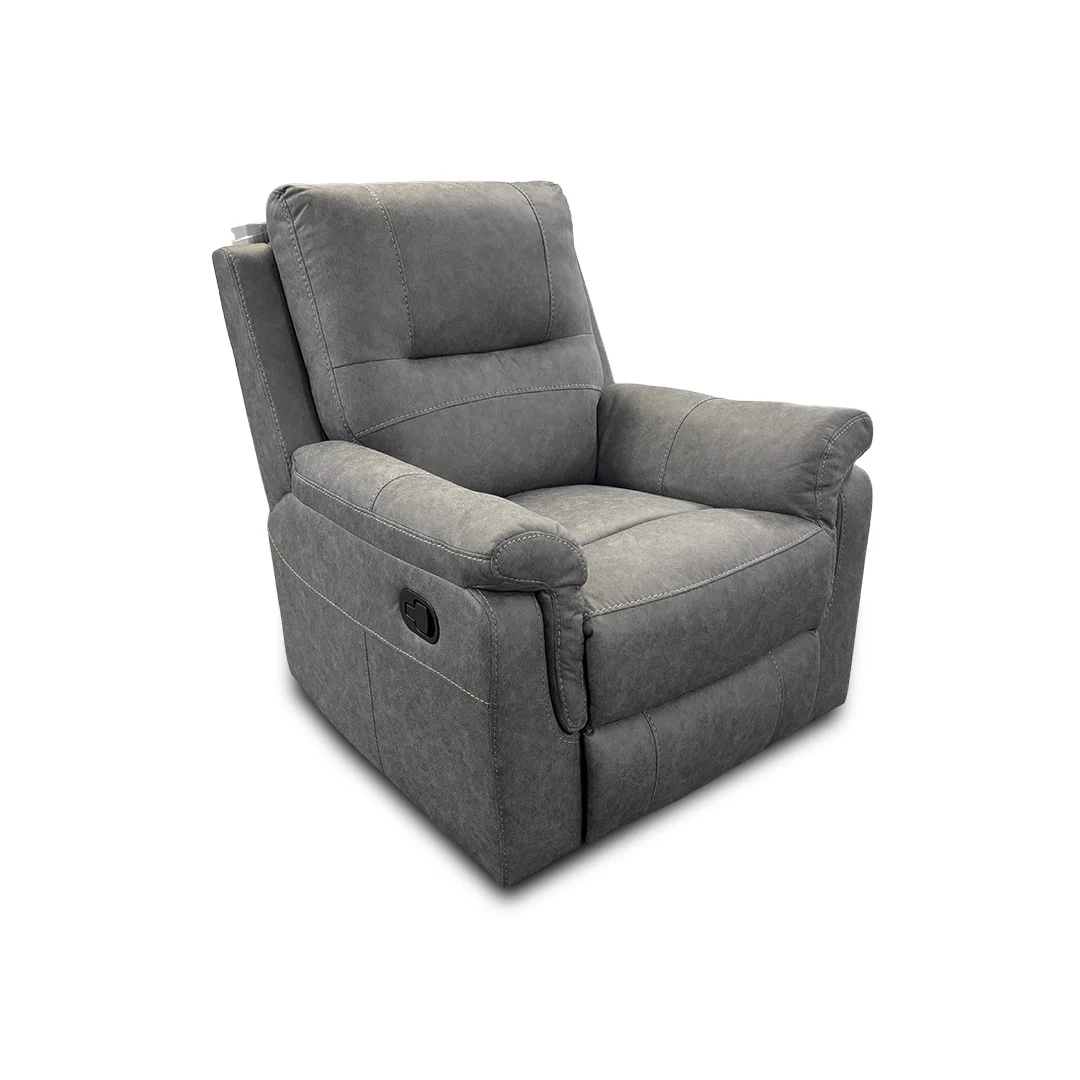 'Ranger' Grey Endurance Fabric Manual Recliner Armchair - Image 5