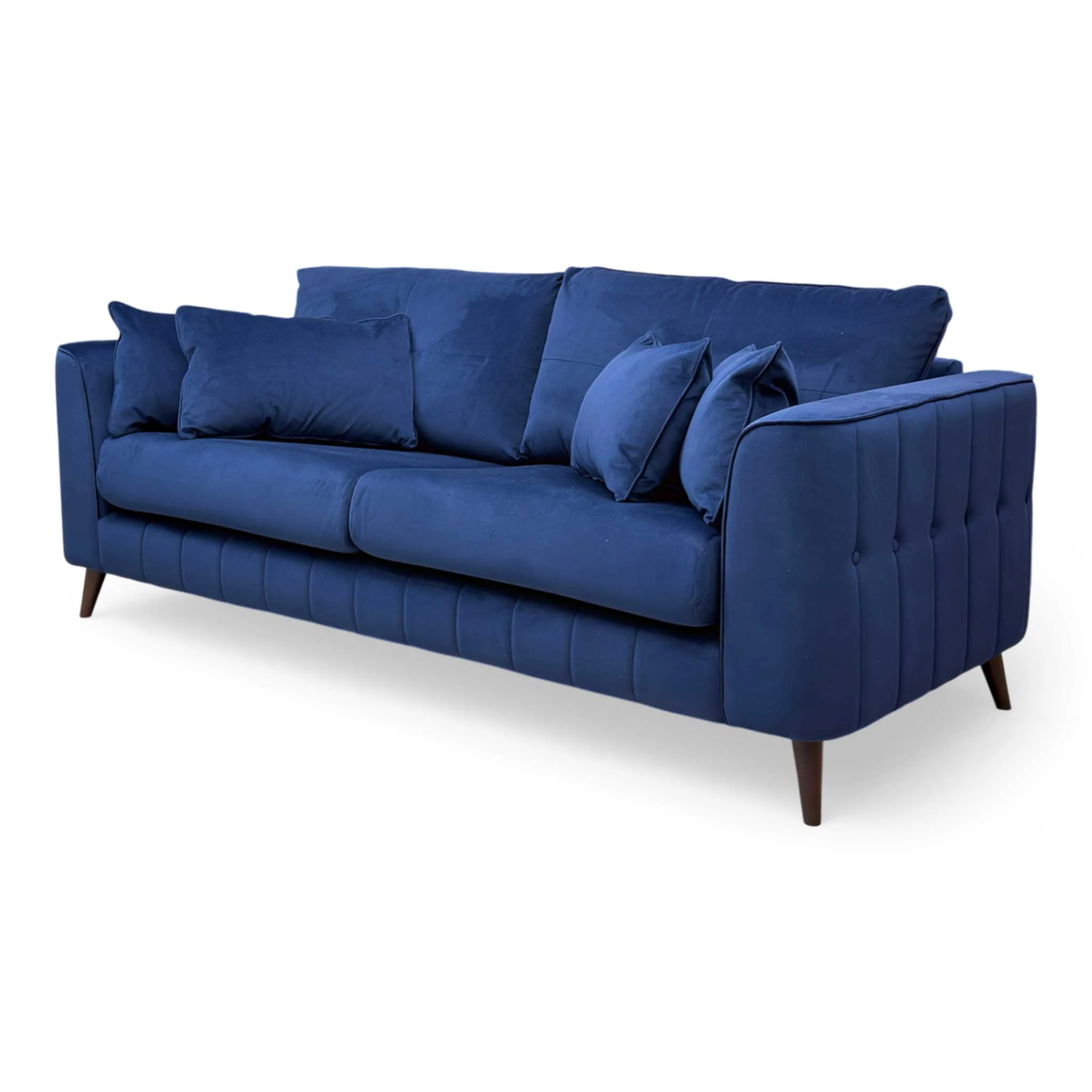 ‘Remy’ Super Matt Velvet Royal Blue All Over Velvet 4 Seater Sofa - Image 6