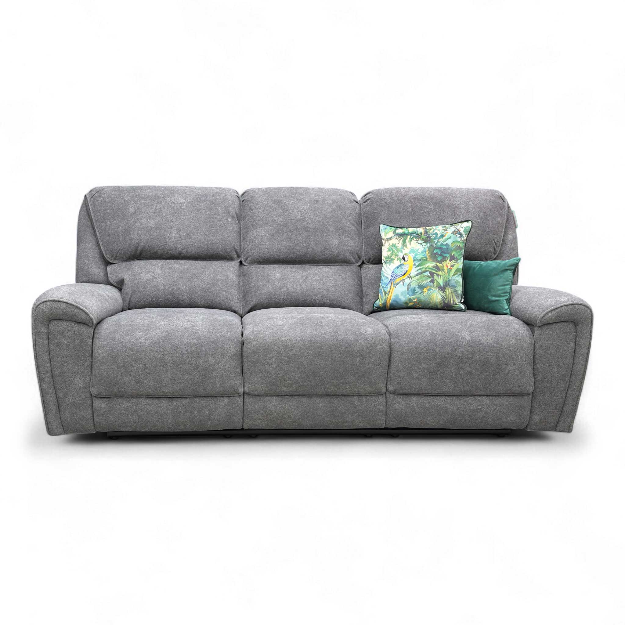 ‘Ricky’ Charcoal Grey Teddy Velvet 3 Seater Power Recliner Sofa - Image 4