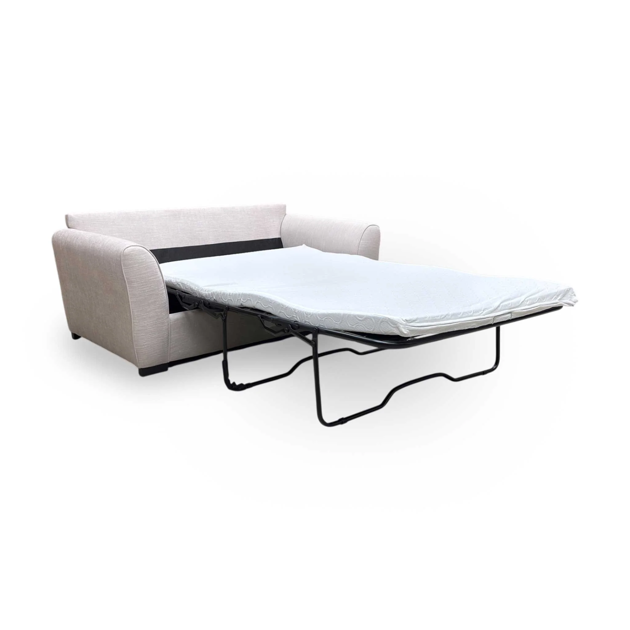 ‘Roma’ Stone Woven Fabric 2 Seater Sofa Bed - Image 7