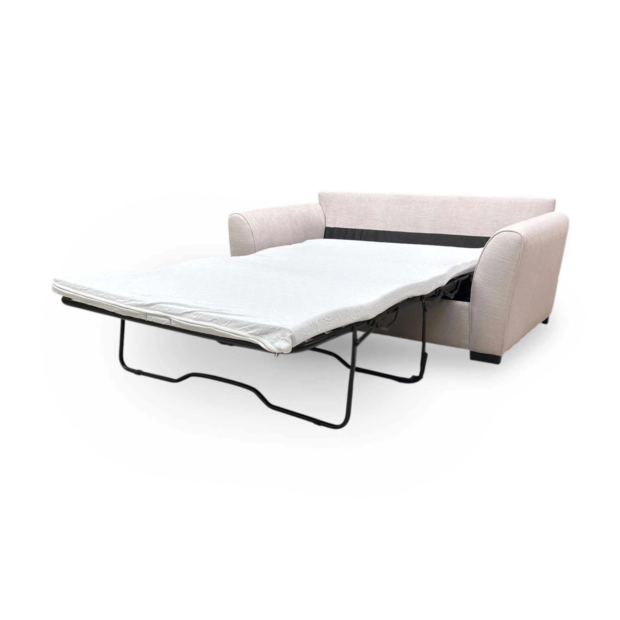 ‘Roma’ Stone Woven Fabric 2 Seater Sofa Bed - Image 8