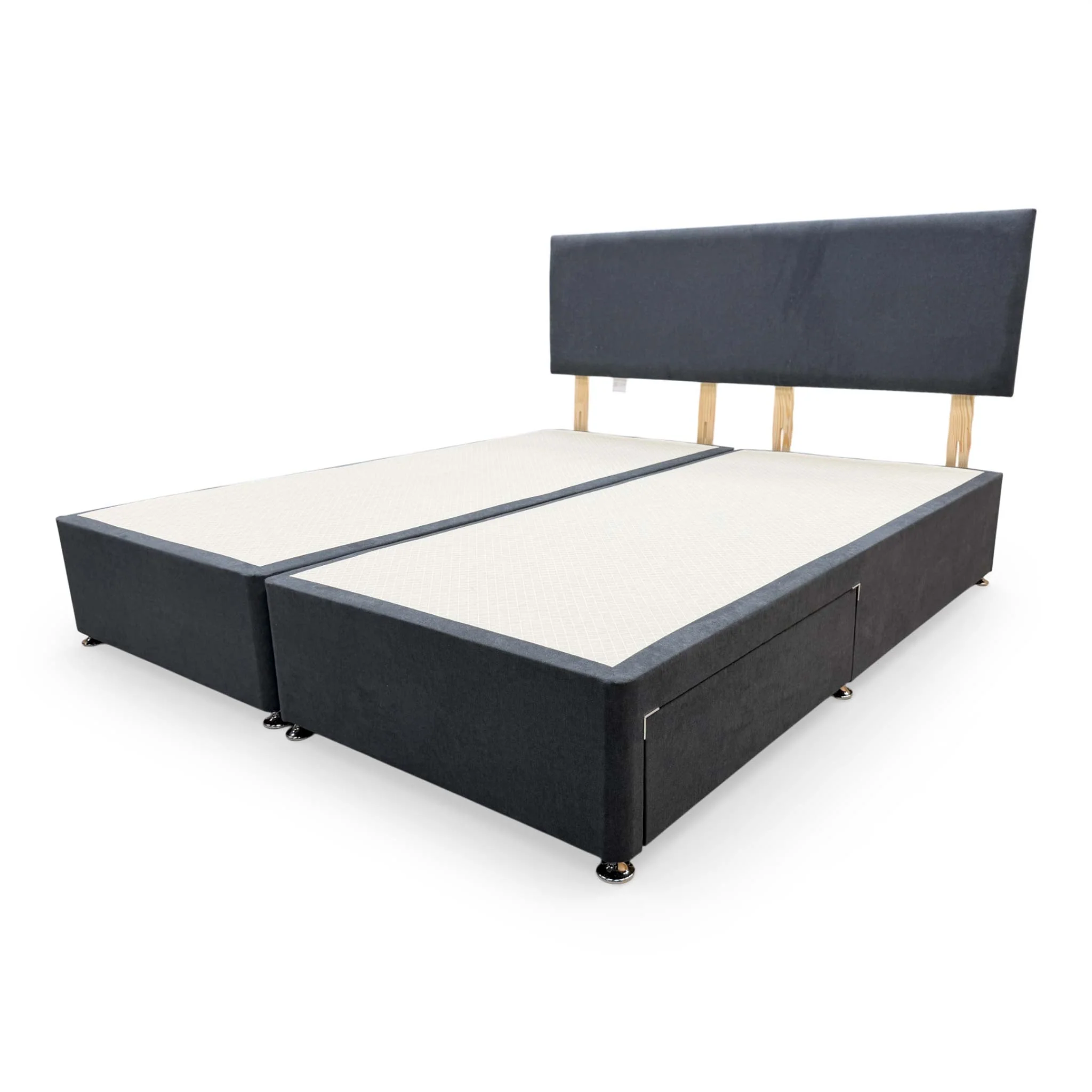 'Roma' Venice Carbon Fabric Headboard + 2 Draw Divan Base - Super King - Image 8