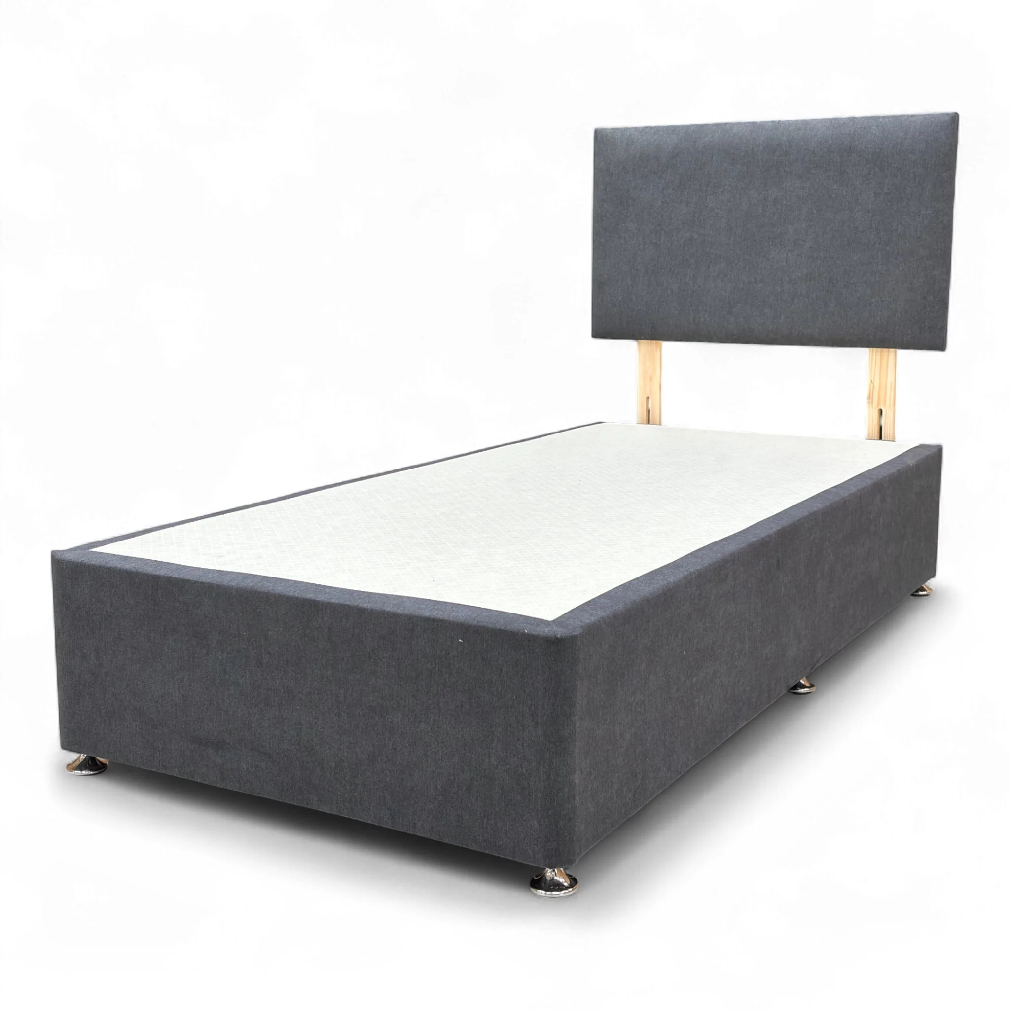 ‘Roma’ Venice Carbon Velvet Headboard + 2 Draw Divan Base - Single - Image 8
