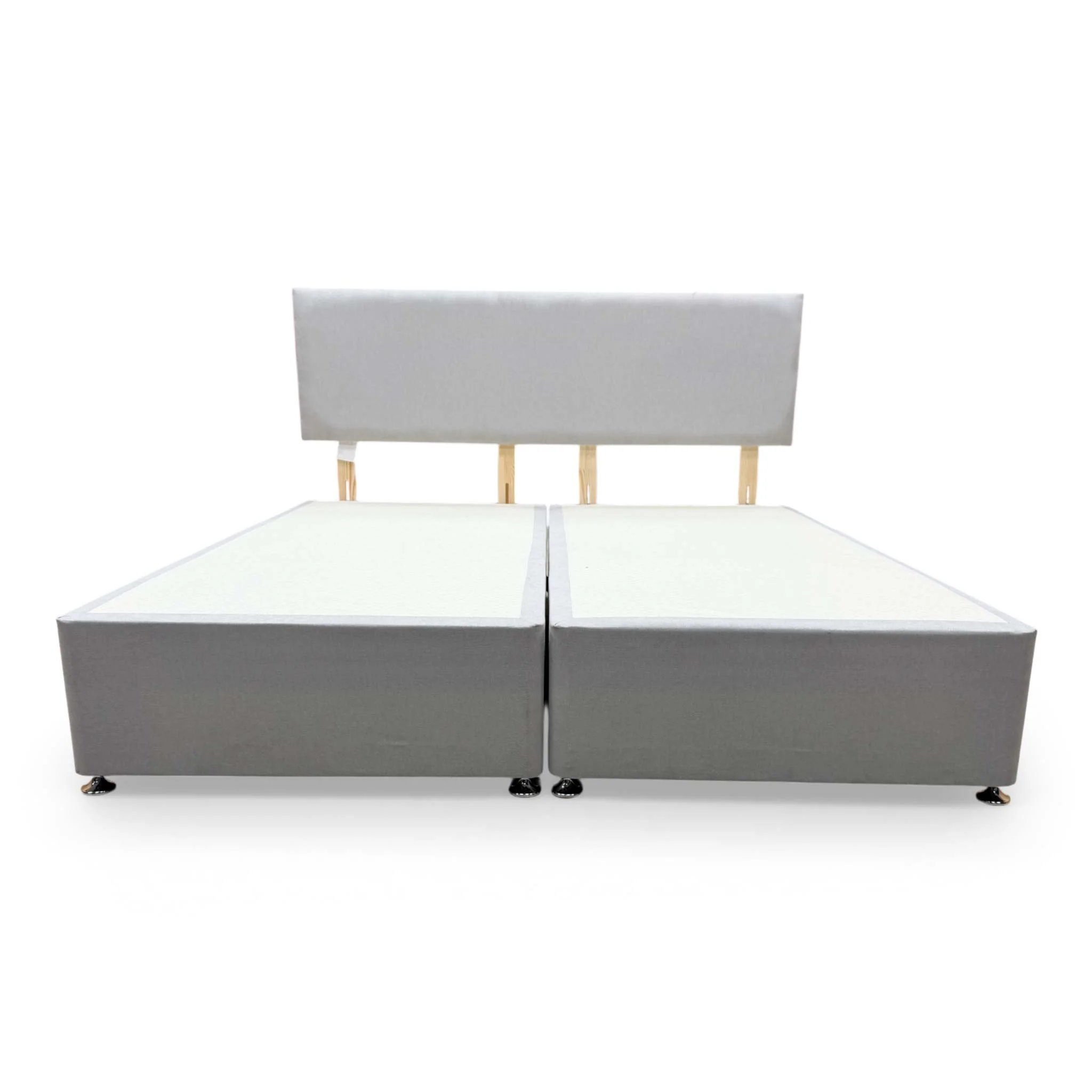 'Roma' Venice Silver Velvet Headboard + Divan Base - Super King - Image 4