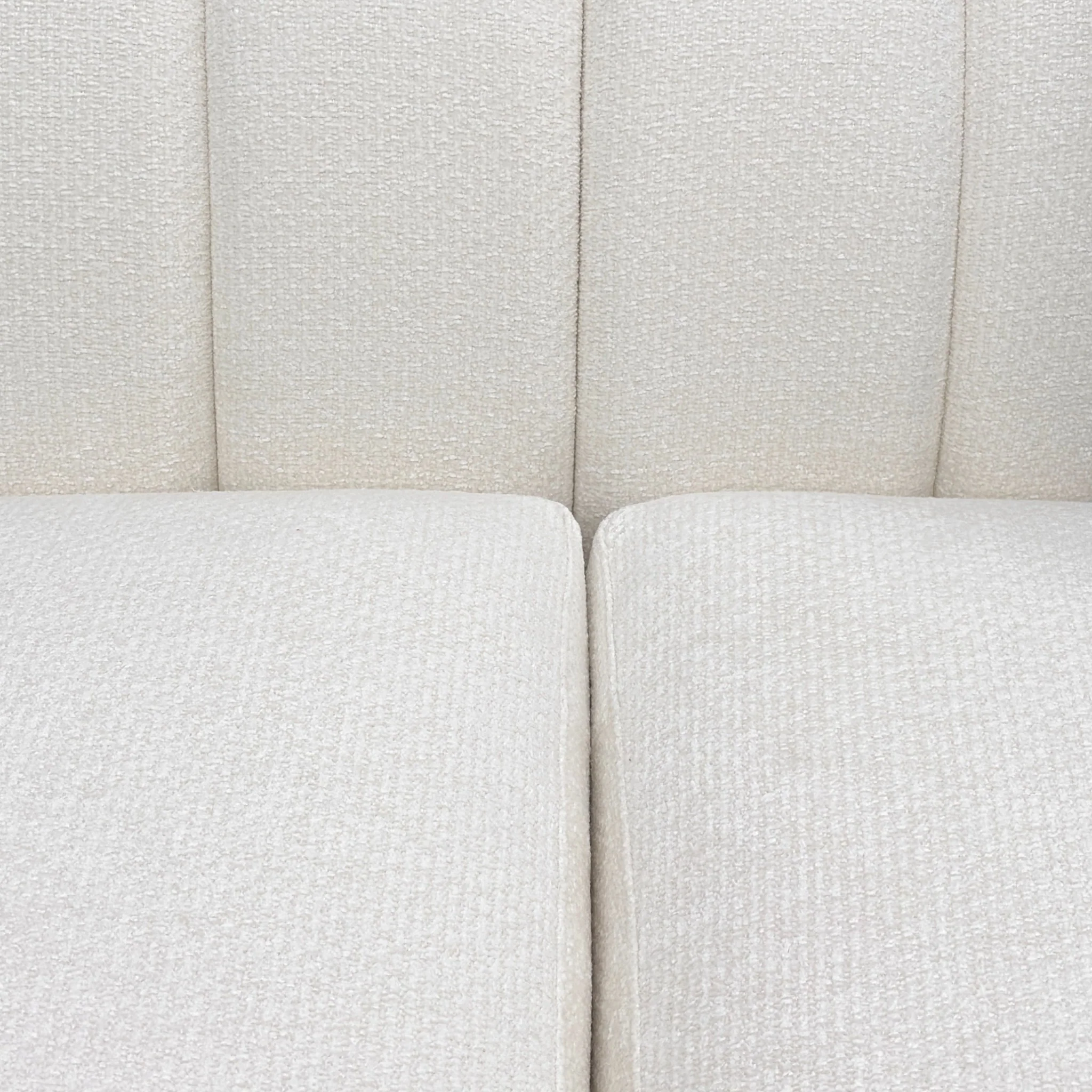‘Russell’ Rimini White Woven Fabric 3 Seater Sofa - Image 5