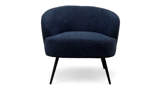 ‘Shelbie’ Navy Fabric Boucle Accent Chair - Image 3