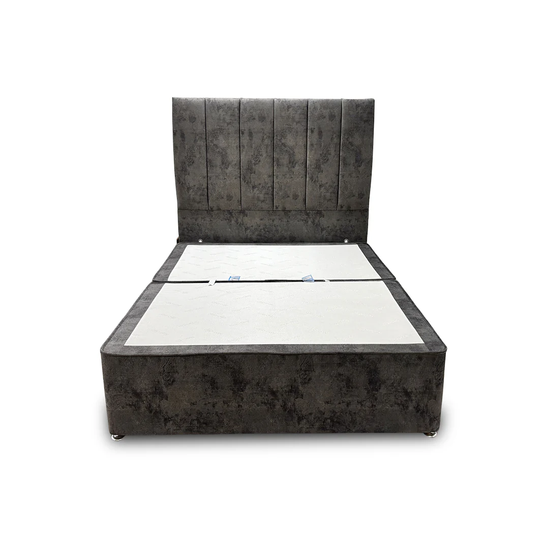 Sleepeezee ‘Mermory Sense’ Daytona Grey Divan Base with ‘Spire’ Floor Standing Headboard - Image 3
