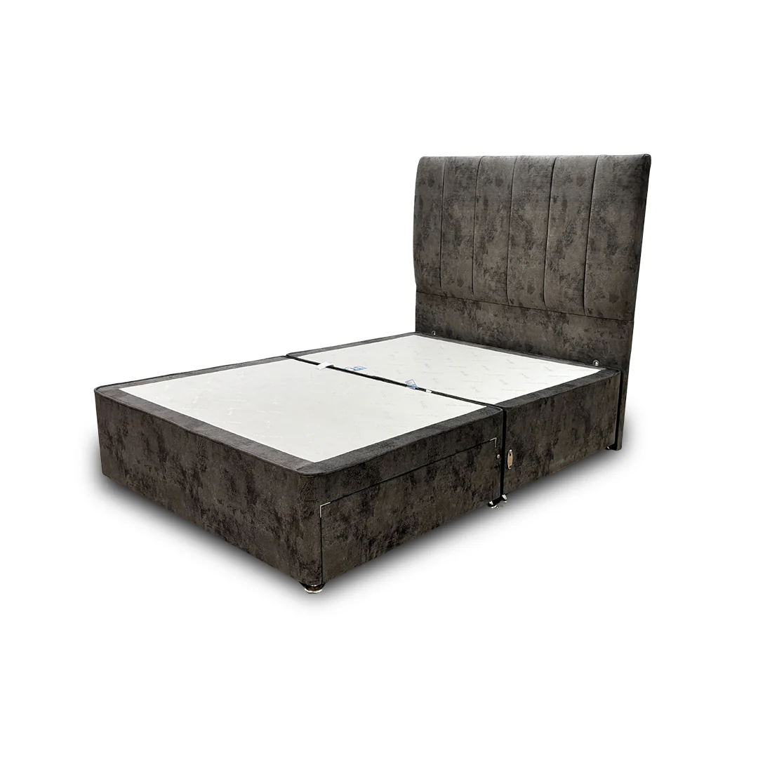 Sleepeezee ‘Mermory Sense’ Daytona Grey Divan Base with ‘Spire’ Floor Standing Headboard - Image 6