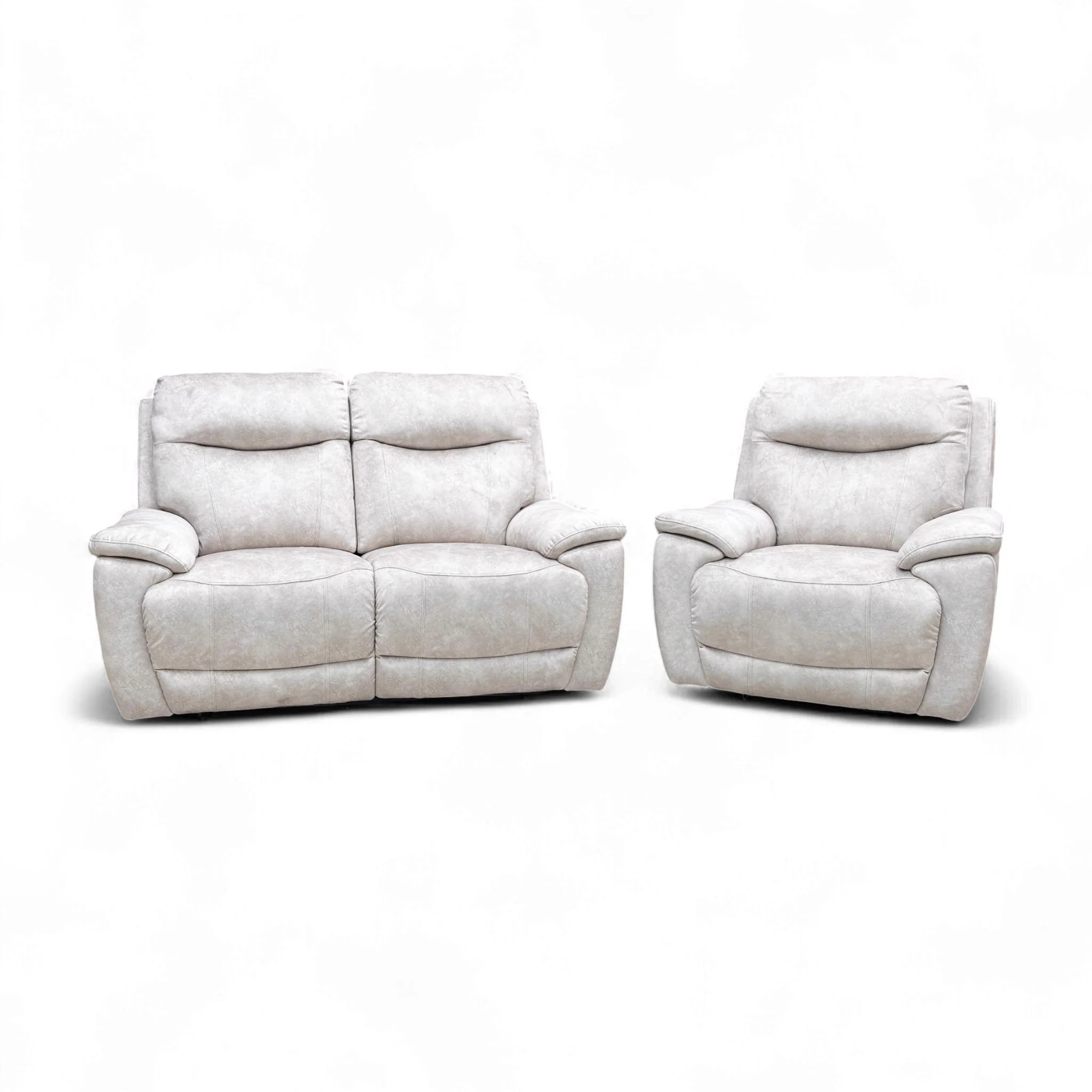 ‘Sloane’ 18177 Marble Cream Velvet 2 Seater Power Recliner Sofa + Power Armchair - Image 4