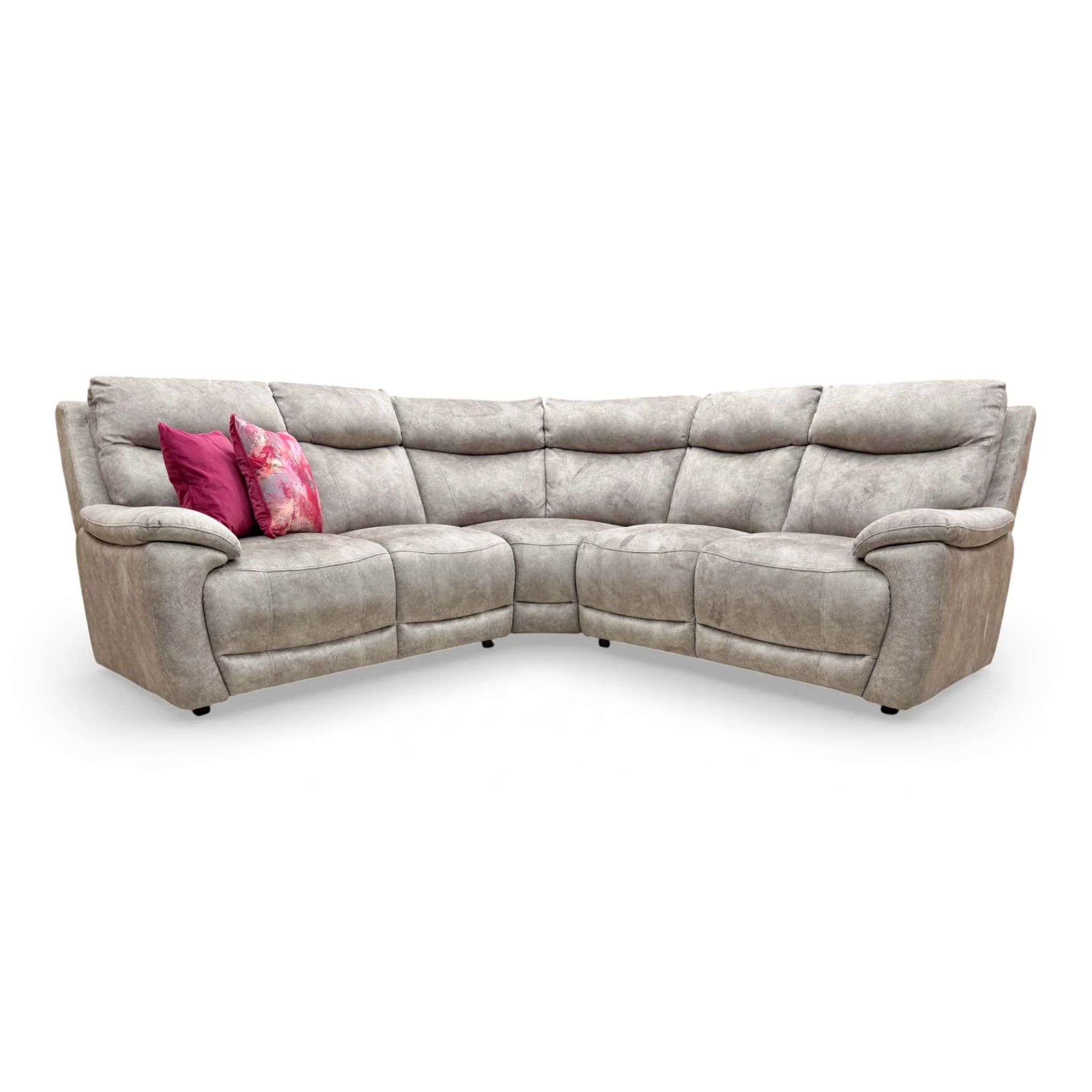 'Sloane' Marble Charcoal Grey Velvet Large 2 Corner 2 Sofa