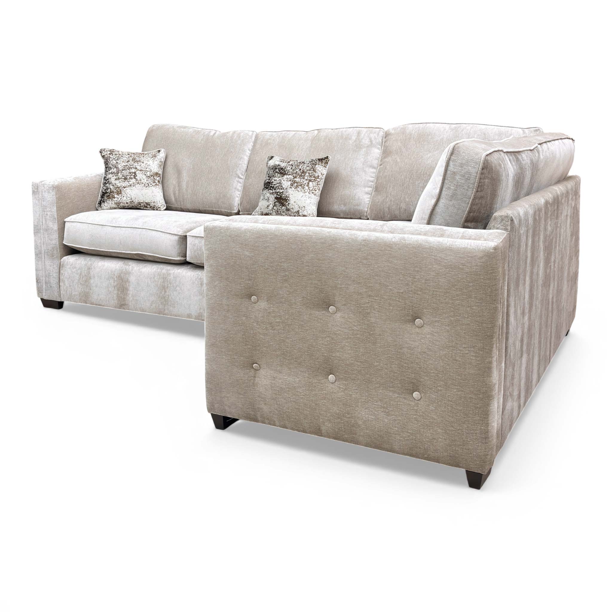 ‘Stella’ Truffle Beige Chenille Fabric Right Hand Facing 2 Corner 1 Sofa - Image 6
