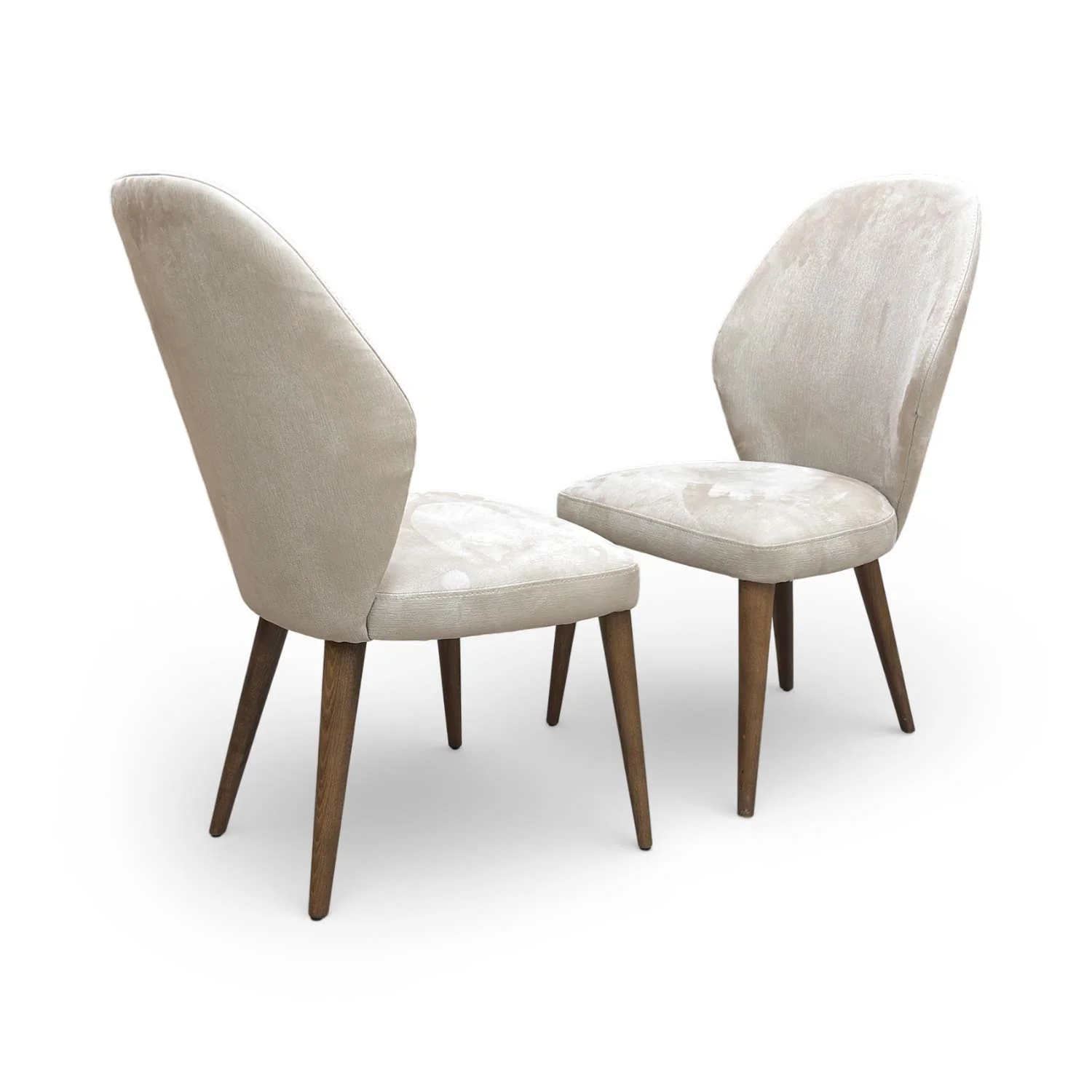 Stone International ‘Emperor’ R066 Satin Taupe Fabric Fixed Dining Chair - Set of 2 - Image 6
