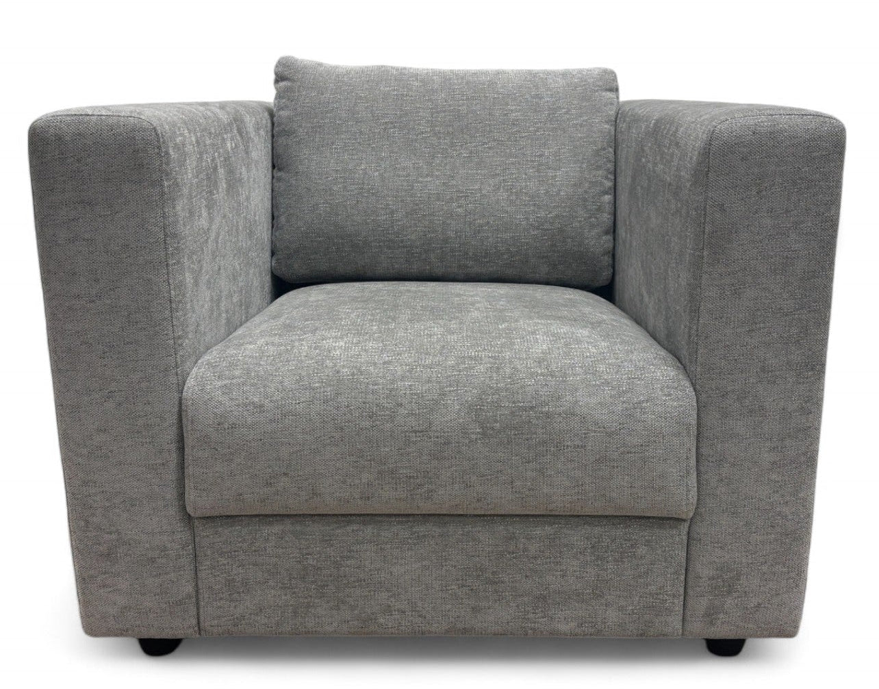 ‘Strand’ Grey Linen Look Chenille All Over Chair - Image 3