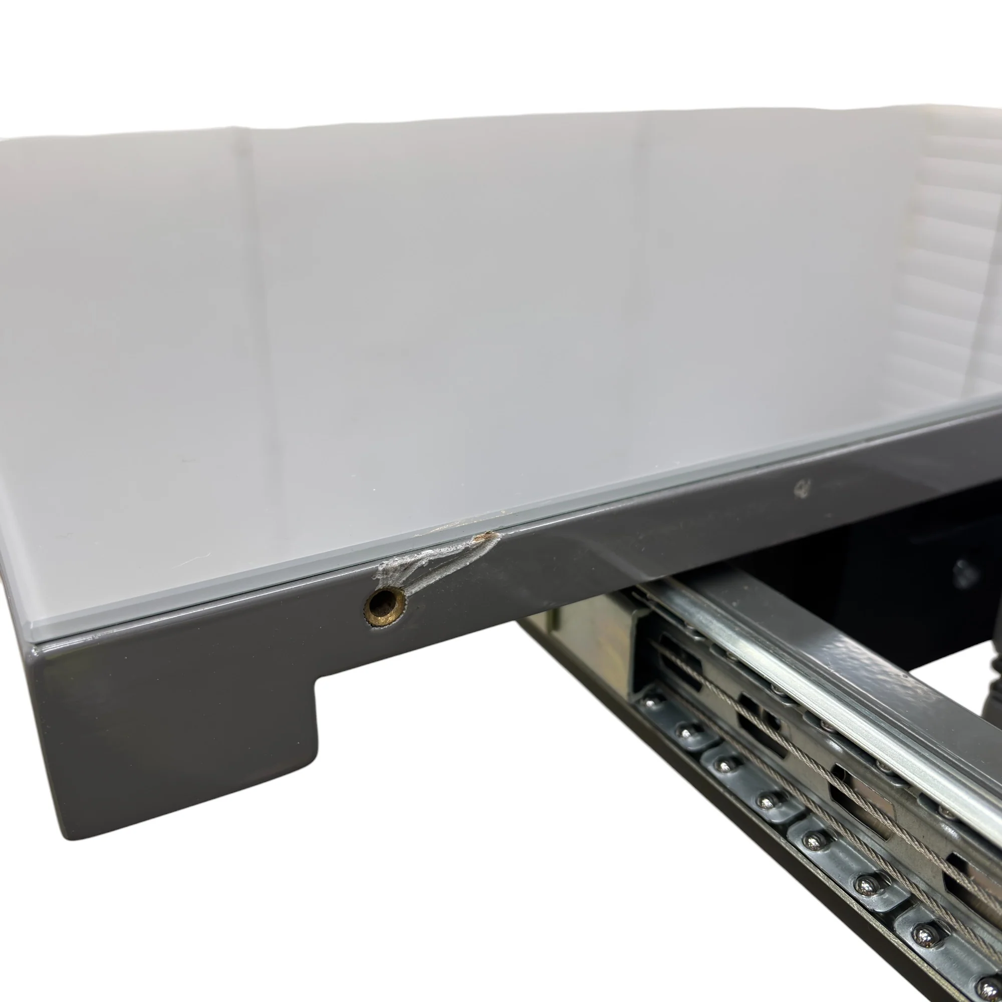 ‘Tokyo’ High-gloss Grey Tempered Glass 160cm Large Extending Dining Table - Image 10