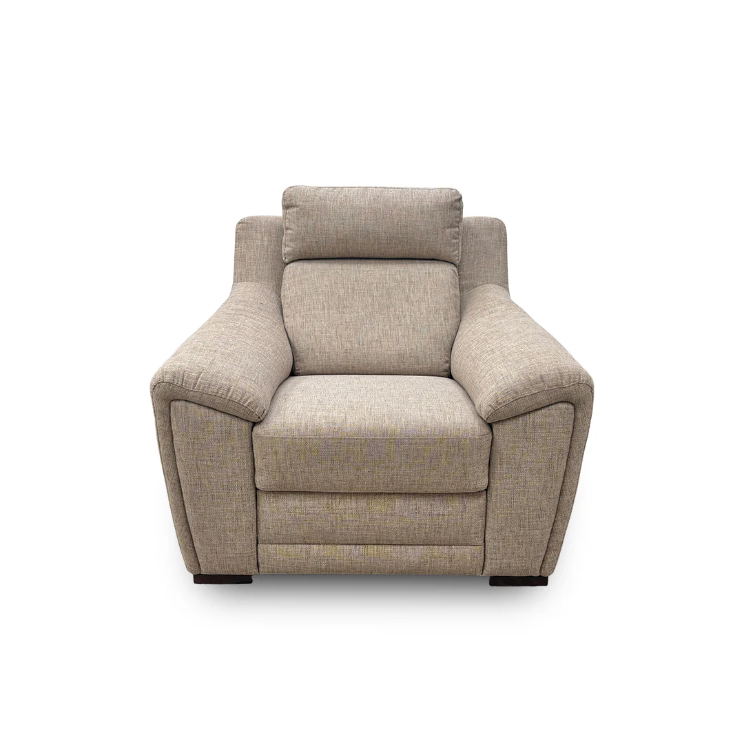 'Tosca' Oatmeal Tight Weave Fabric Armchair - Image 3