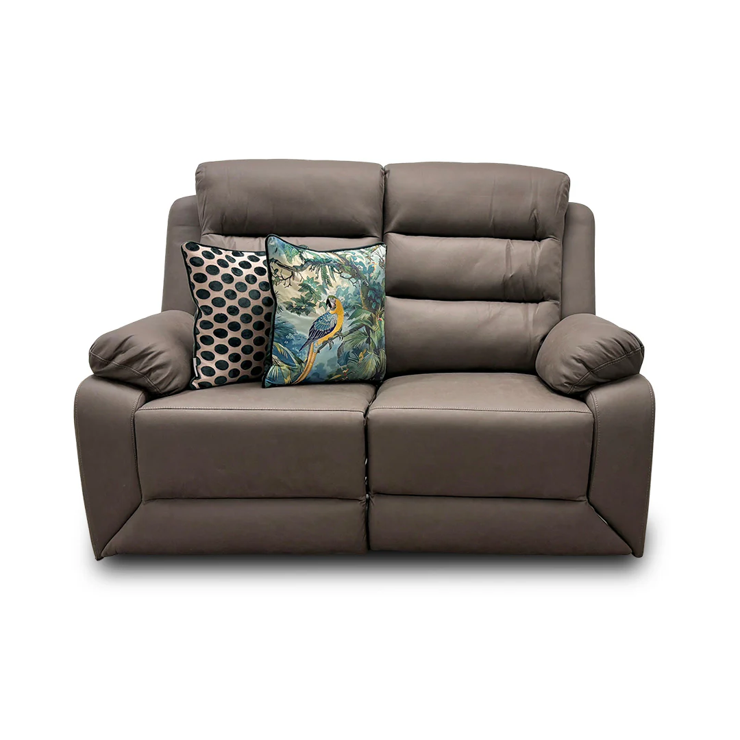 ‘Trinity’ Manual Recliner Grey Soft Endurance Fabric 2 Seater Sofa - Image 3
