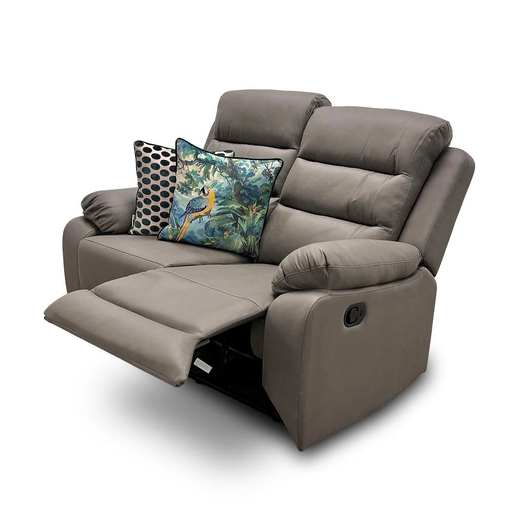 ‘Trinity’ Manual Recliner Grey Soft Endurance Fabric 2 Seater Sofa - Image 5