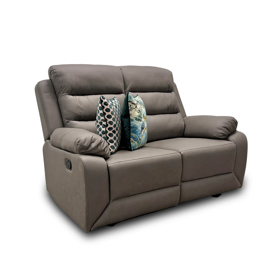 ‘Trinity’ Manual Recliner Grey Soft Endurance Fabric 2 Seater Sofa - Image 6