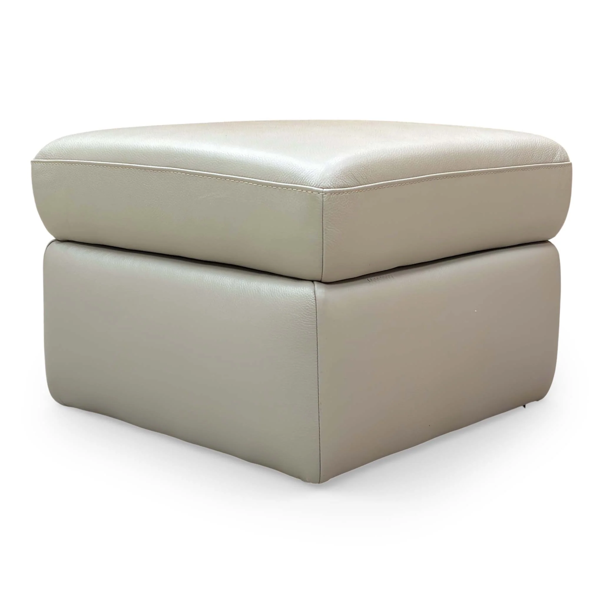 'Utah' Sand Le-9303 Small Leather Storage Footstool