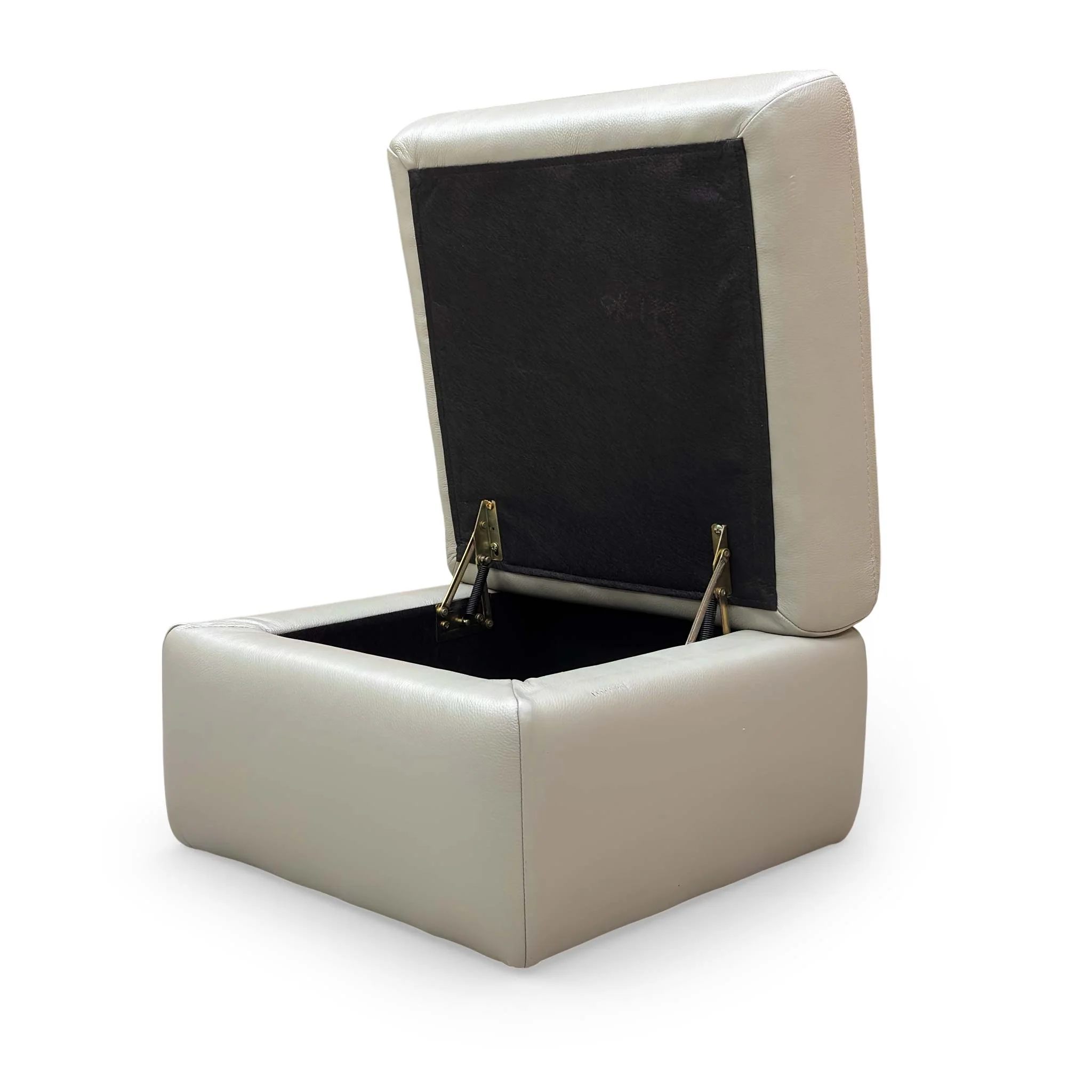 'Utah' Sand Le-9303 Small Leather Storage Footstool - Image 8