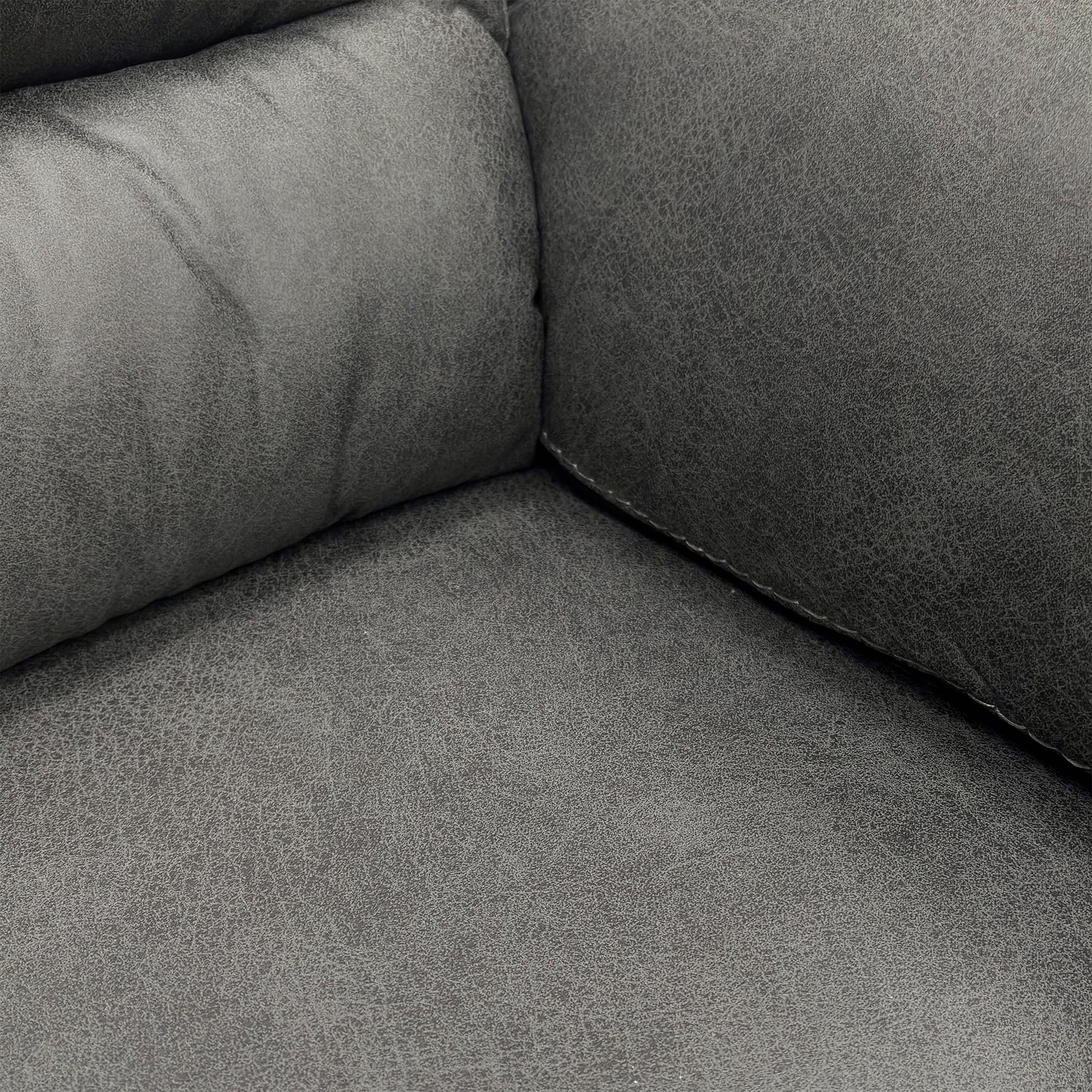 ‘Vegas’ Charcoal Grey Microfibre 3 + 2 Power Recliner Sofa Set with LED Lights - Image 10