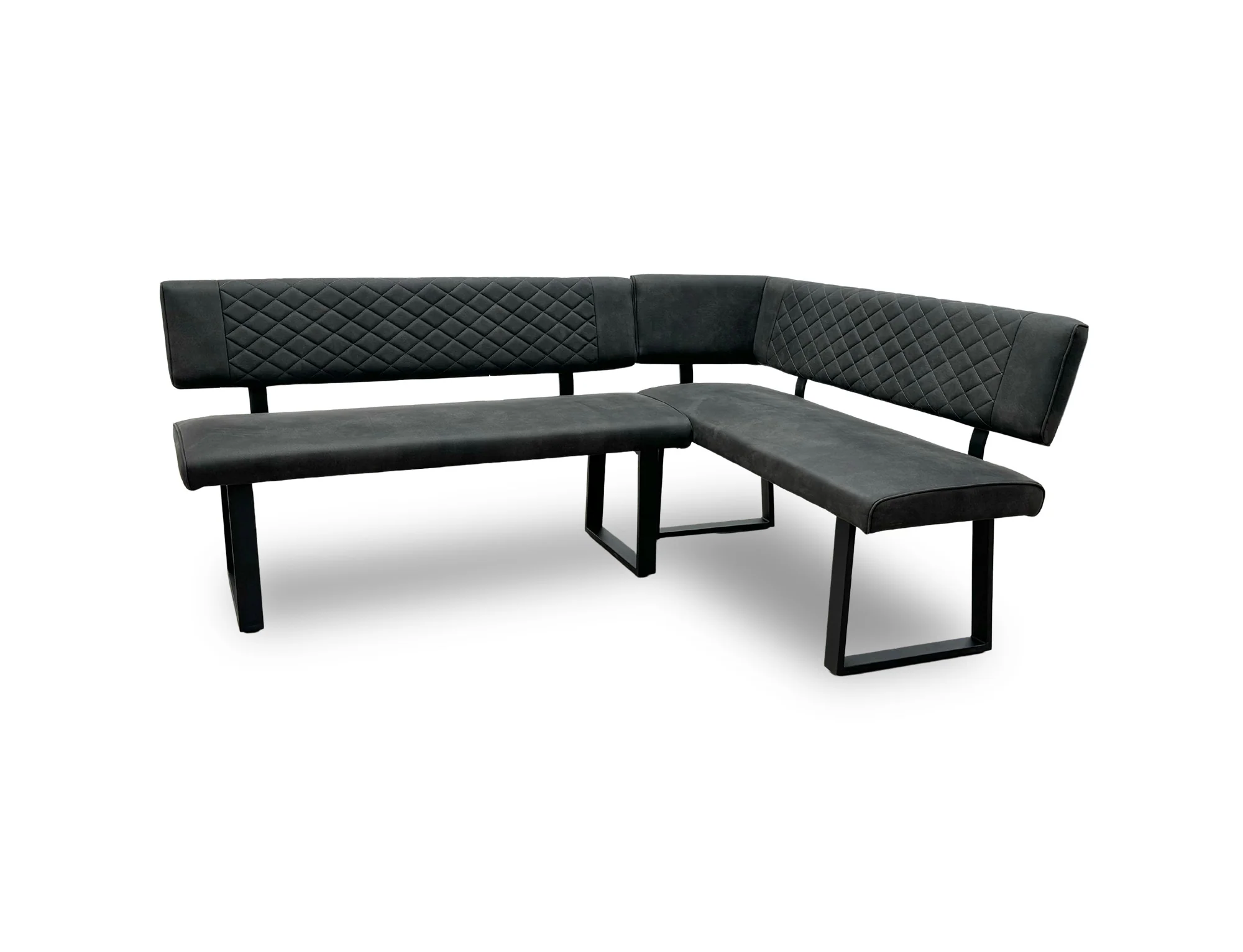 'Warrior' Grey Fabric Right Hand Facing Corner Dining Bench - Image 3