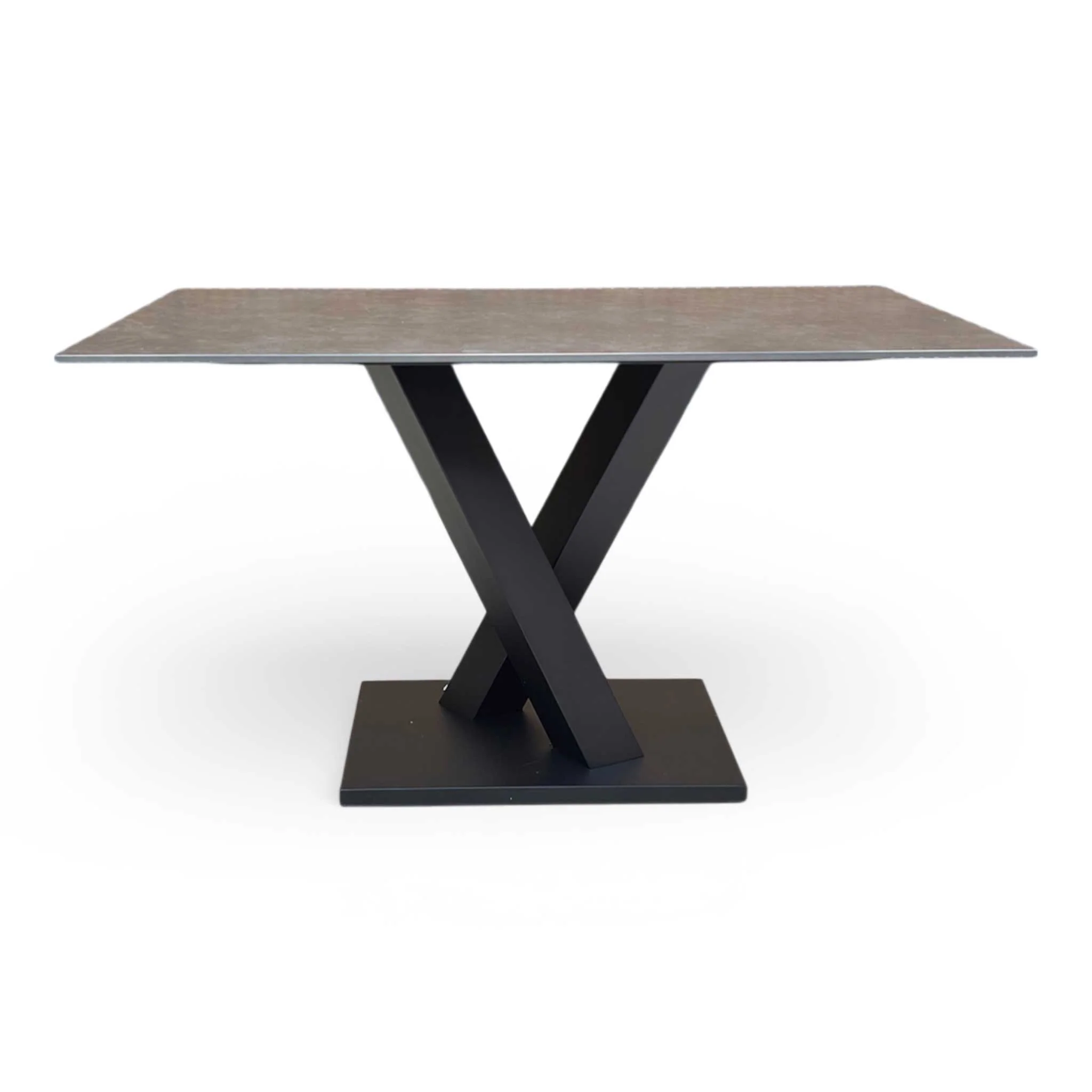 'Warrior' Grey Sintered Stone Ceramic Top Compact 135cm Fixed Dining Table - Image 5