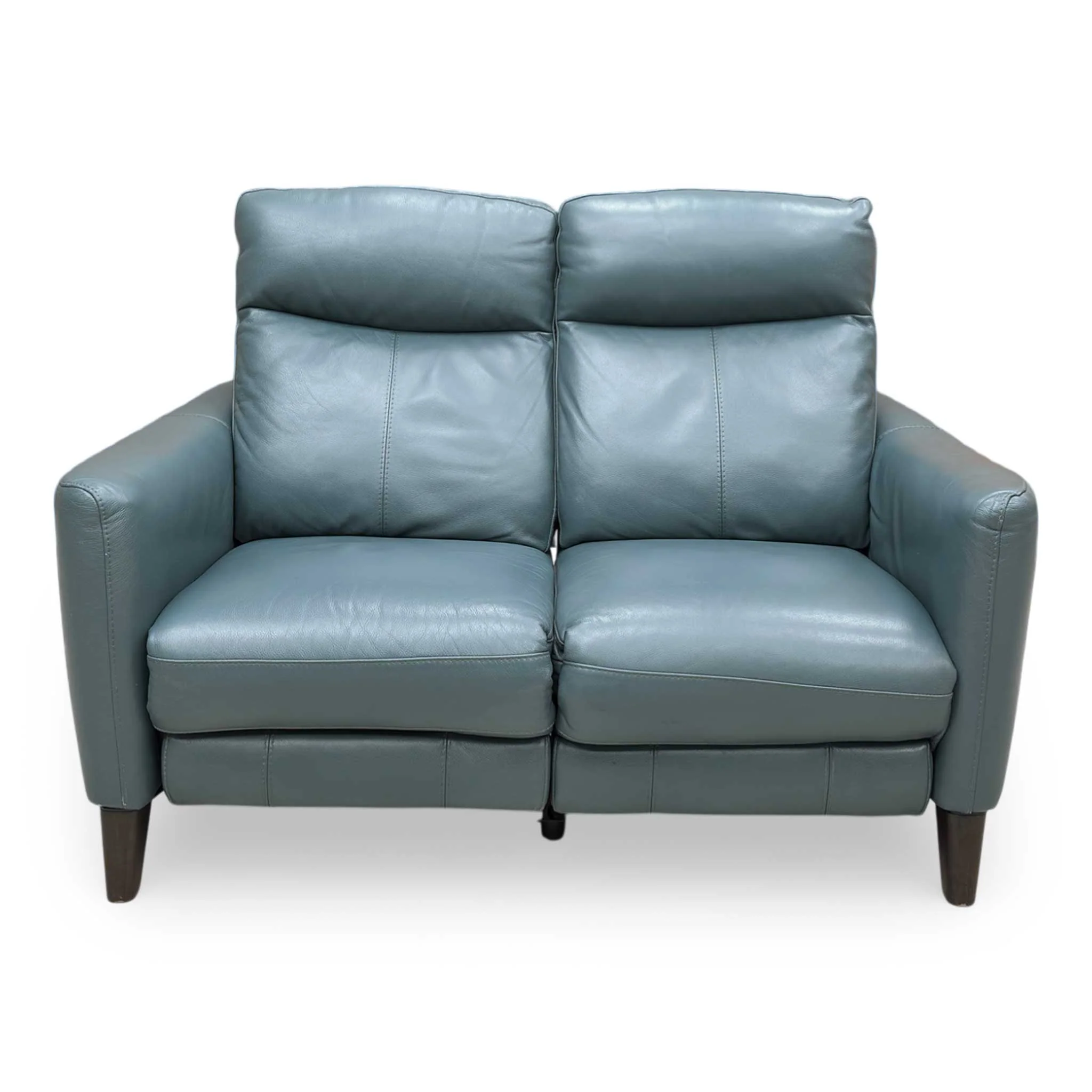 World of Leather Compact Collection ‘Petit’ Bv-301e Lake Green Leather 2 Seater Power Recliner Sofa - Image 7