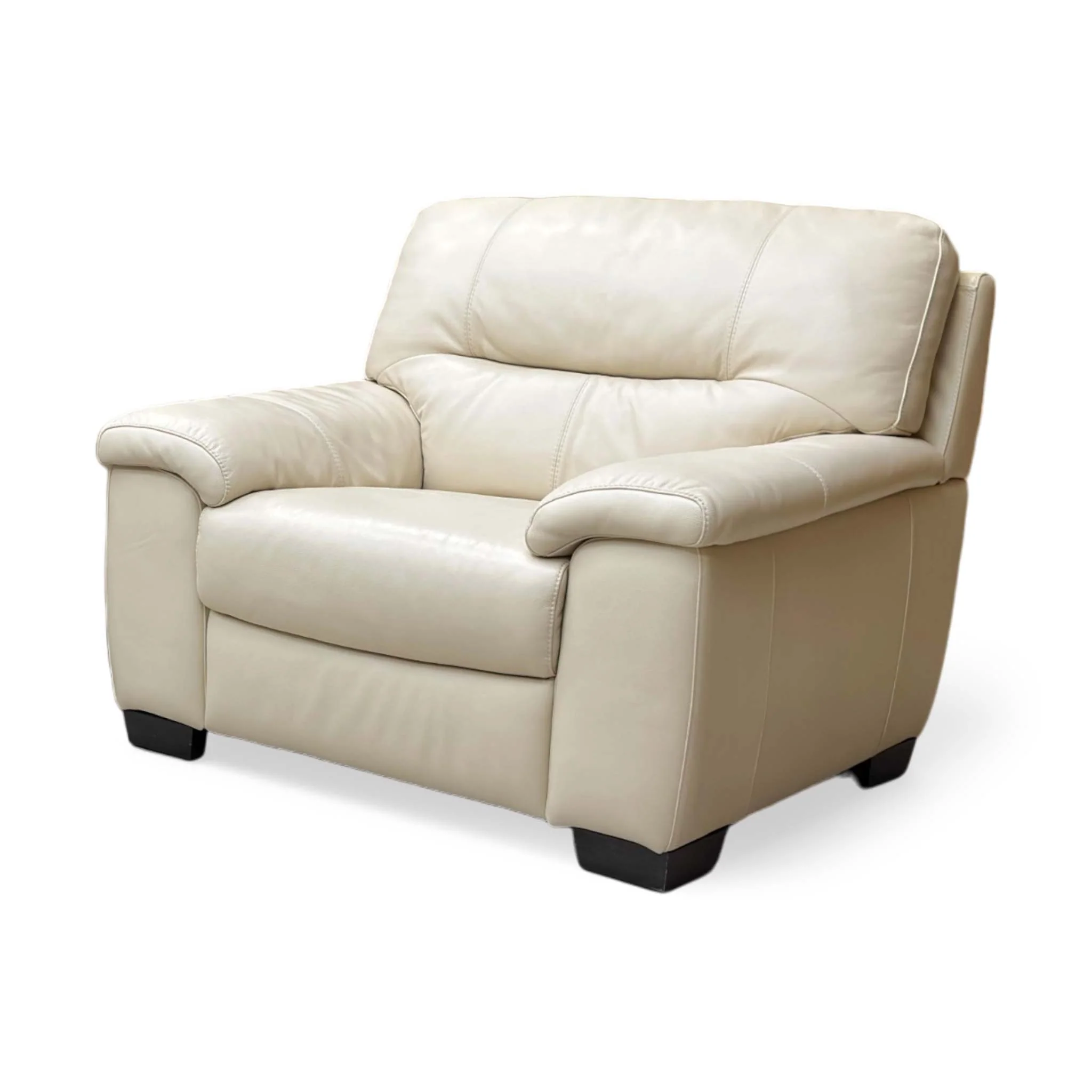 World of Leather ‘Hetty’ Bisque Nc-862c 3 Seater Leather Sofa + Chair Set - Image 4