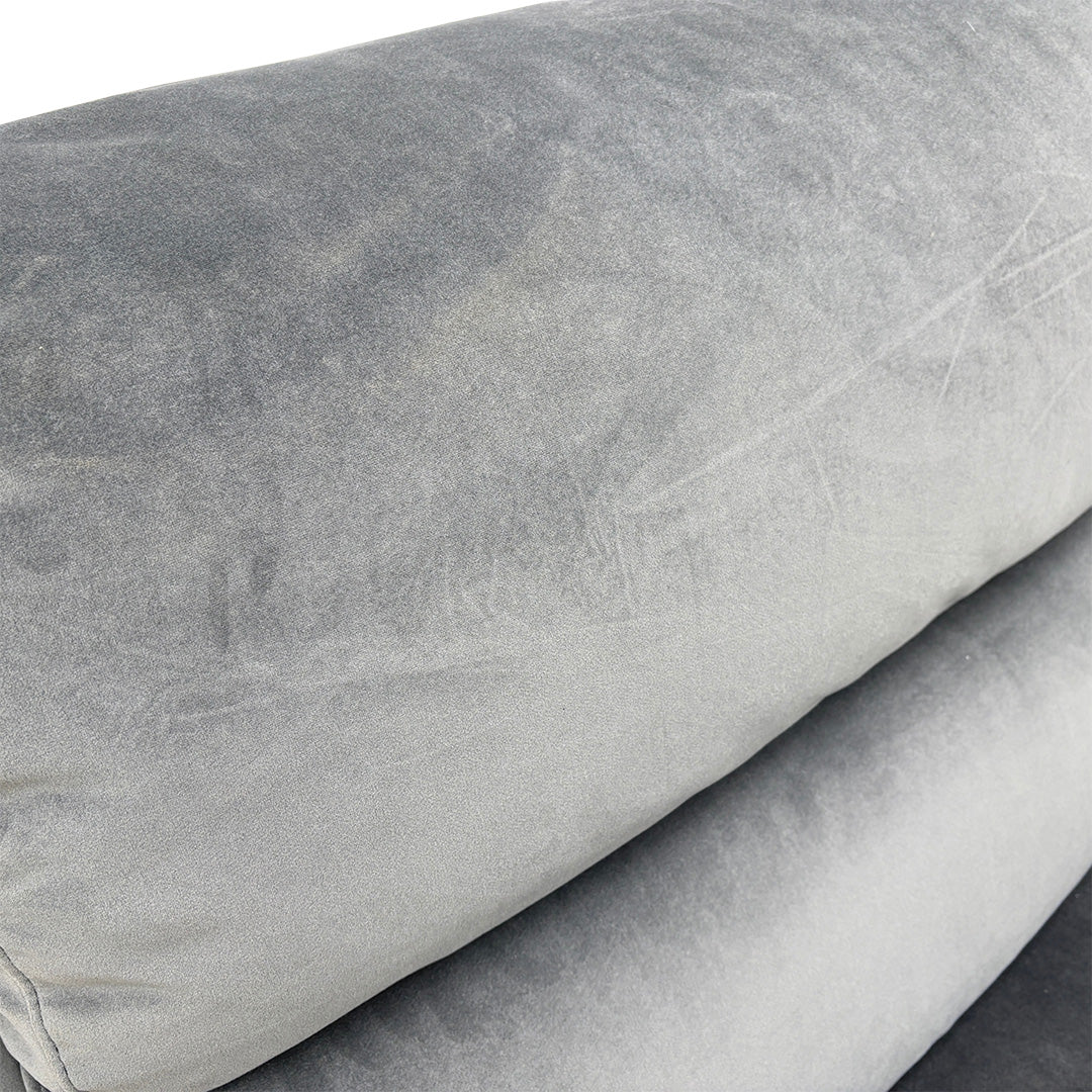 World of Leather ‘Link’ Fab-Mil-R451 Pewter Velvet Armchair - Image 4