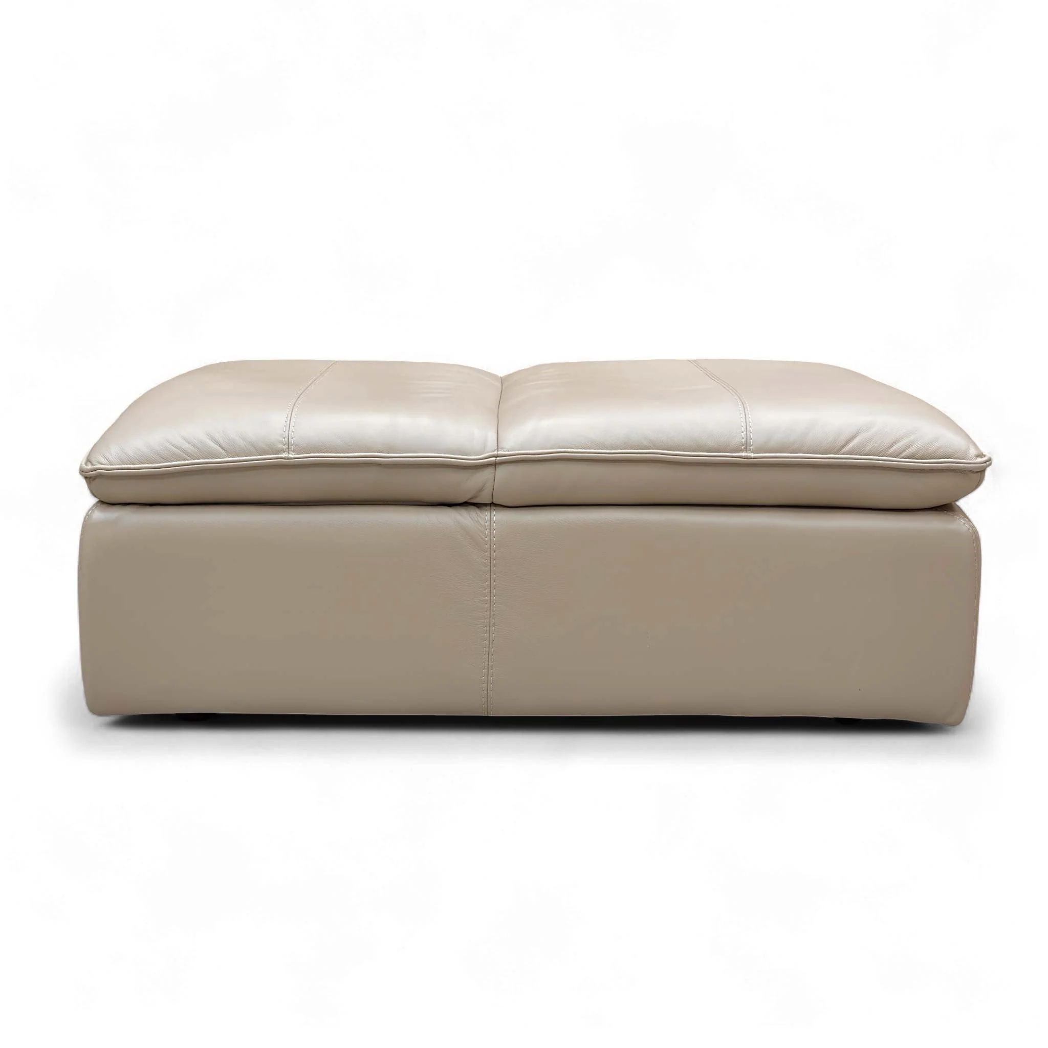World of Leather ‘Starlight Express’ Bv-039c Pebble Cream Leather Storage Chair Footstool - Image 7