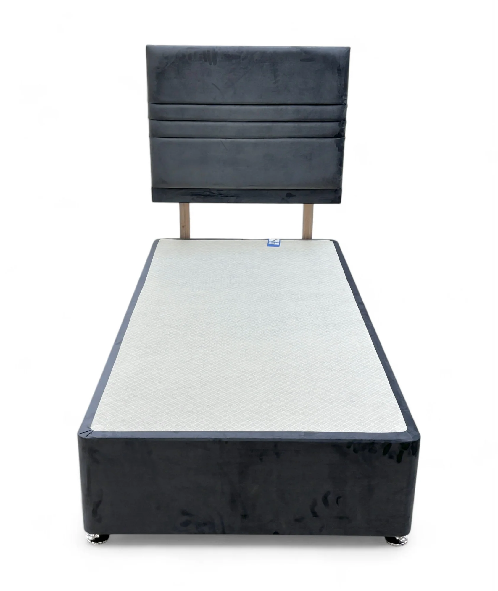 ‘Yankee’ Plush Steel Velvet Single Bed - Image 3