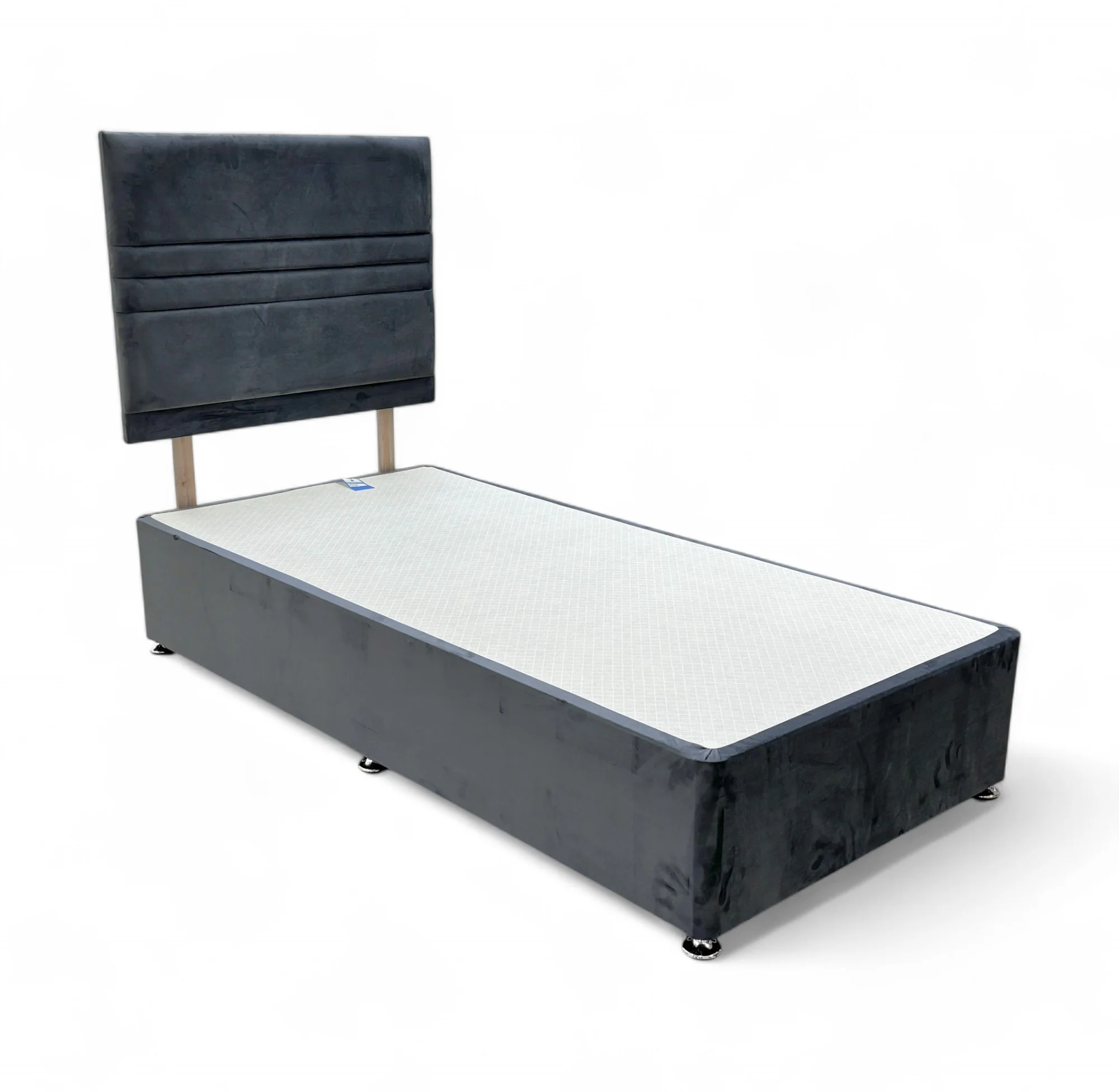 ‘Yankee’ Plush Steel Velvet Single Bed - Image 4