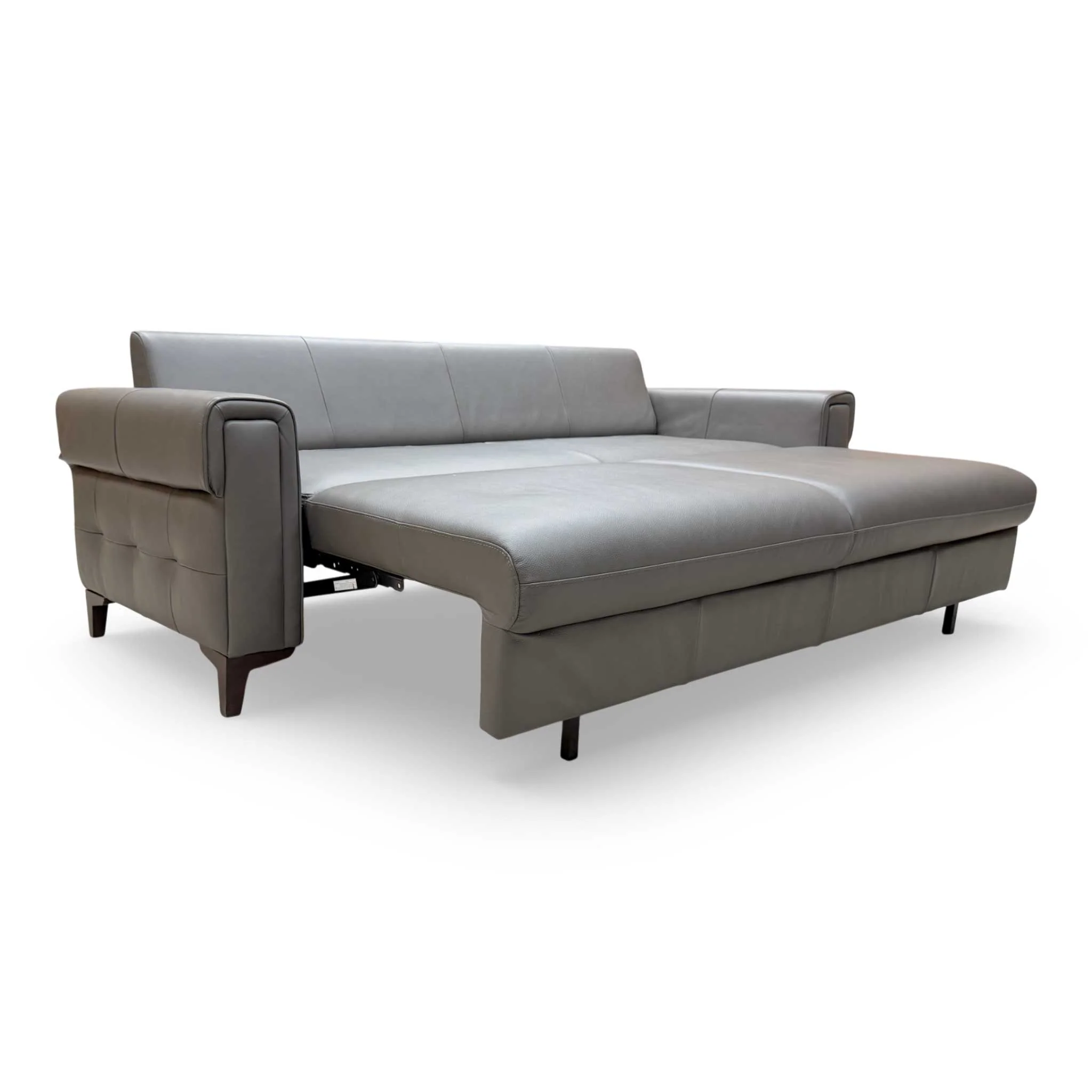 'Zoom' Grey Le-9308 Leather 3 Seater Sofa Bed - Image 6